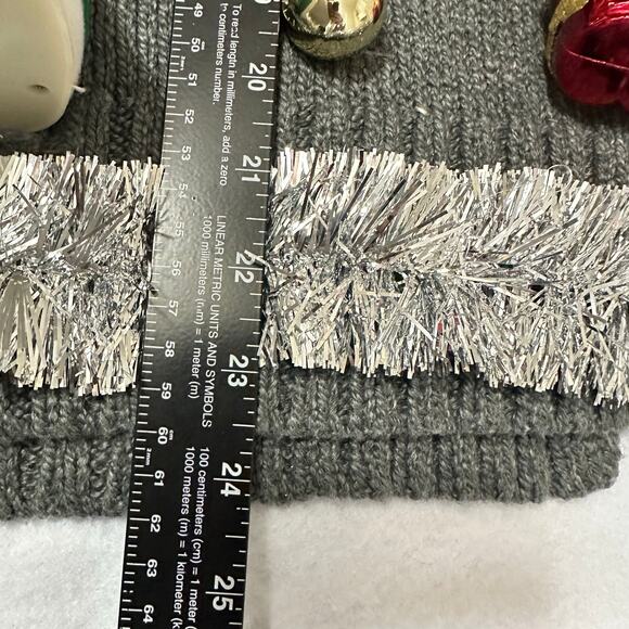 Ugly Christmas Sweater Singing Santa LIGHTS UP Tinsel Party Winner Size Medium - Picture 5 of 5